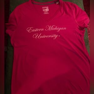 Eastern Michigan University Women's magenta V-Neck Top